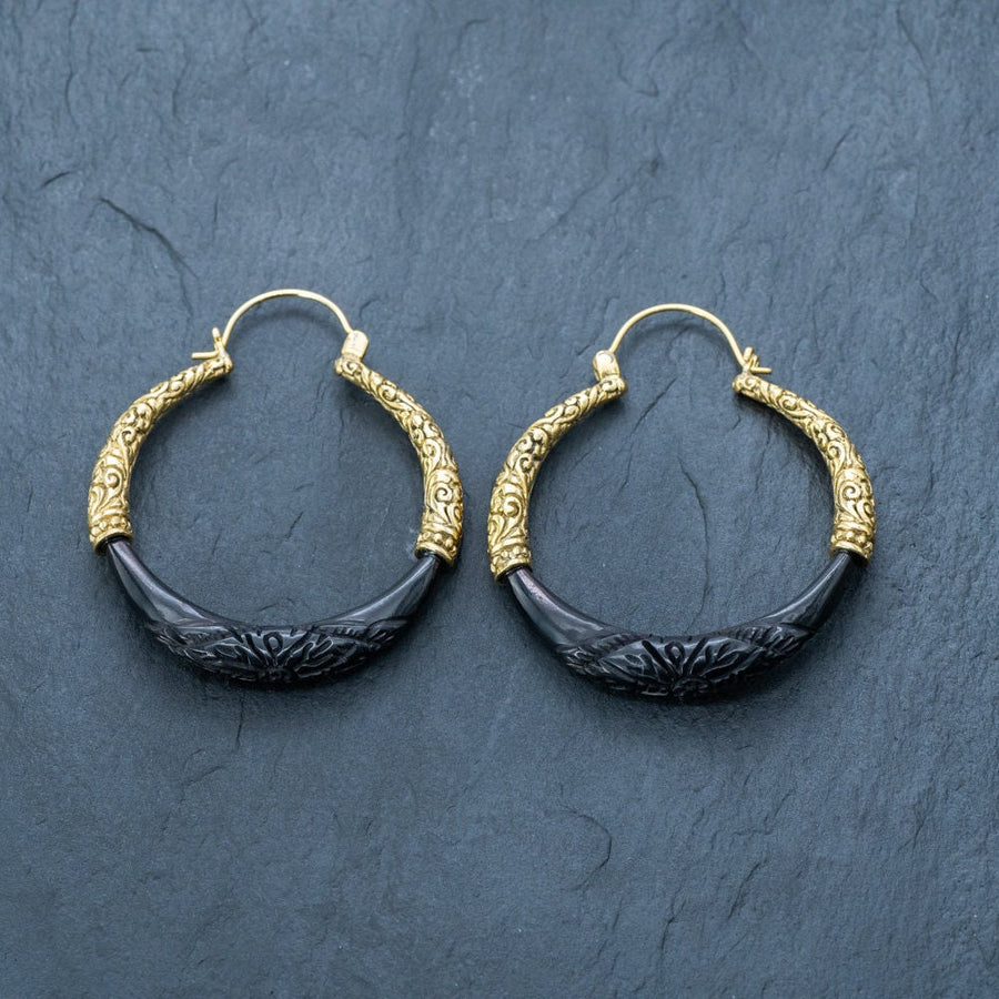 Handmade Boho and Tribal Horn Earrings - Buffalo Horn, Unique Black Horn, and Cool Statement Earrings