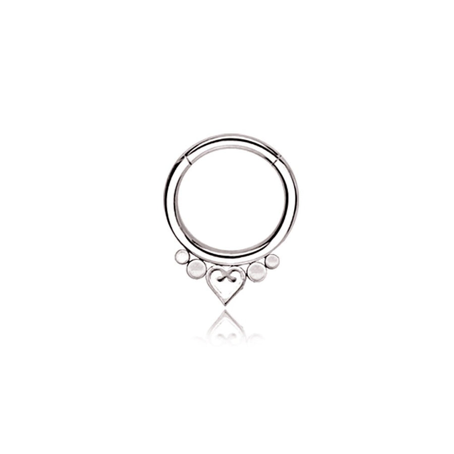 Zuri Minimalist Mandala-Inspired Septum in 316L Steel Silver Look - 1.2mm Gauge, 8mm Diameters