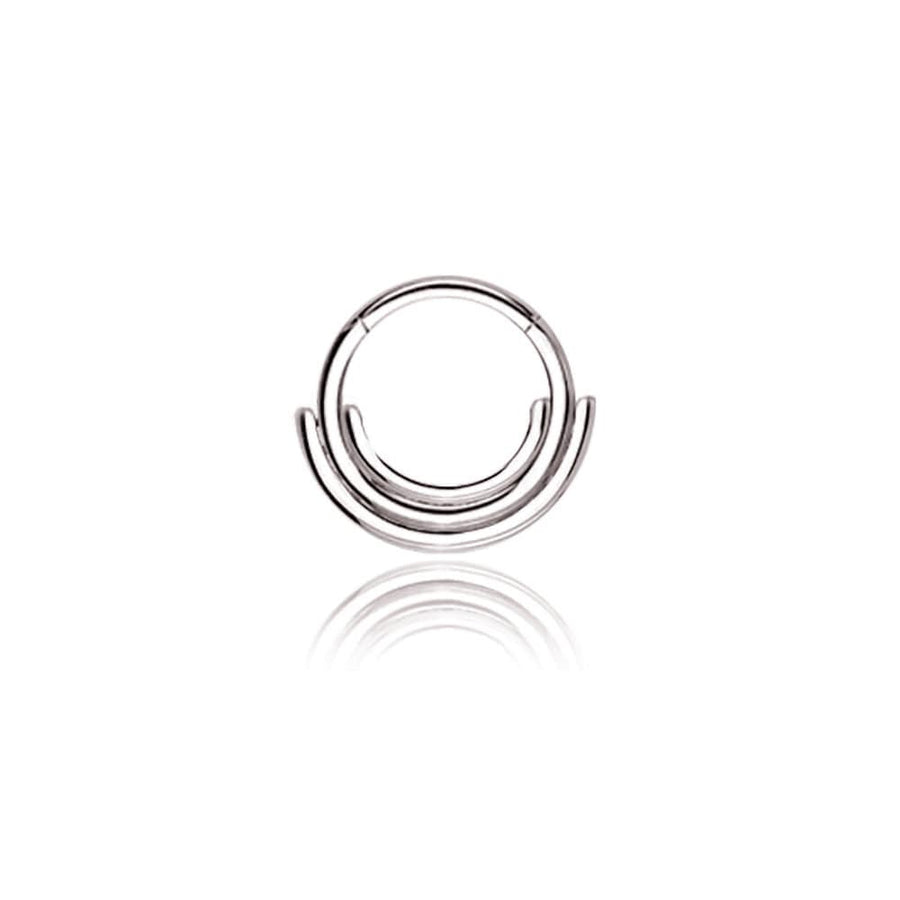 Lira Minimalist Boho Chic Septum in 316L Steel silver Finish - 1.2mm Gauge, 8mm Diameter - Refined silver Bohemian jewelry Modern style