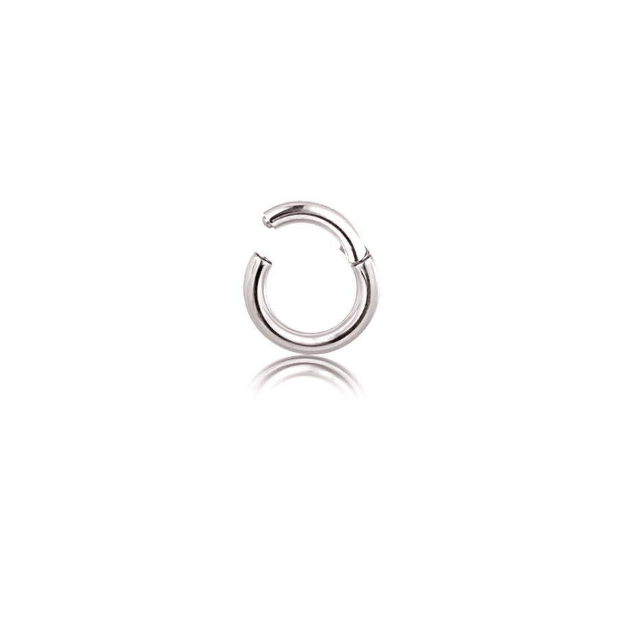 Aurel Simple Ear Ring in 316L Steel silver Finish - Gauges 2 or 3mm: Available in 8, 10, 12, and 14mm Diameters