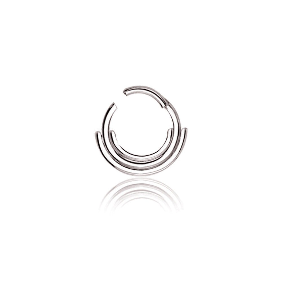 Lira Minimalist Boho Chic Septum in 316L Steel silver Finish - 1.2mm Gauge, 8mm Diameter - Refined silver Bohemian jewelry Modern style