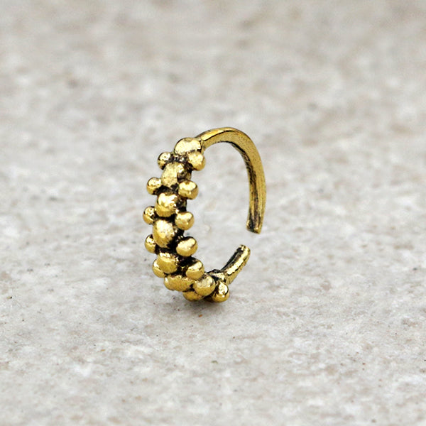 ROE Beaded Nose Ring in Gold | 20 gauge