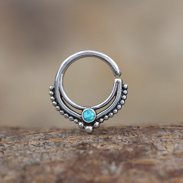 Sterling silver turquoise septum