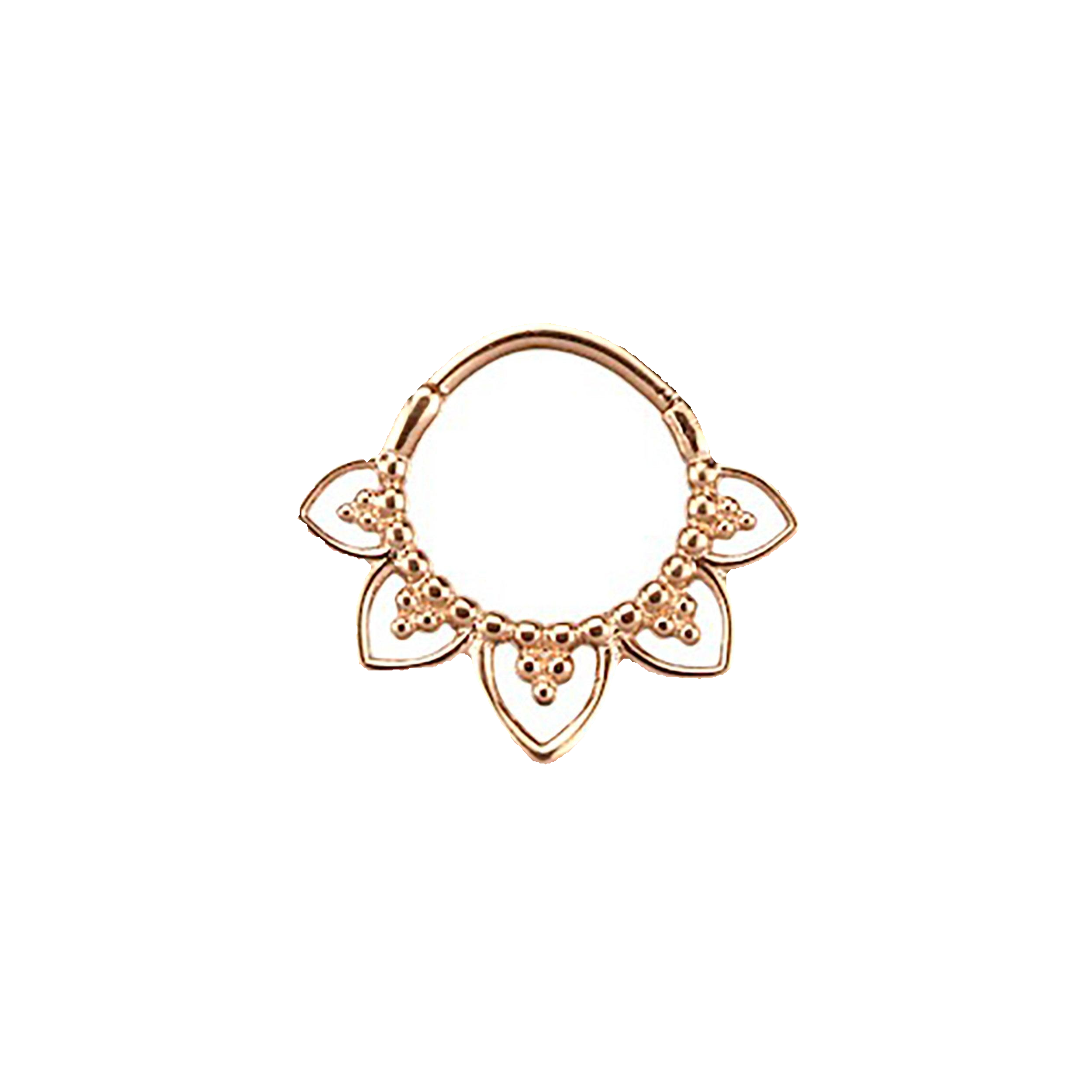 MAWAR Lotus Clicker Septum Ring en Or Rose | calibre 16
